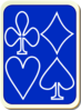 Blue Card Back With Outlined Game Symbols Clip Art
